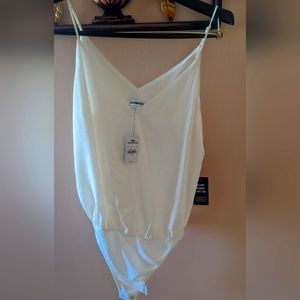 Brand new off-white silky camisole bodysuit by Express